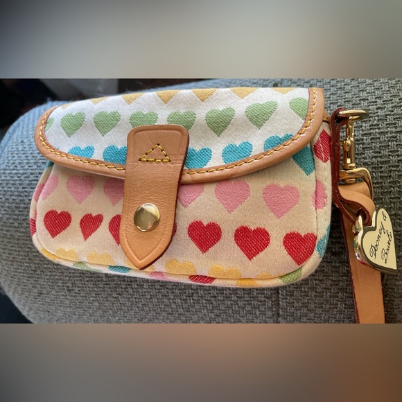 Dooney & Bourke Handbags - Dooney & Bourke Rainbow Sweethearts Heart Flap Wristlet Wallet